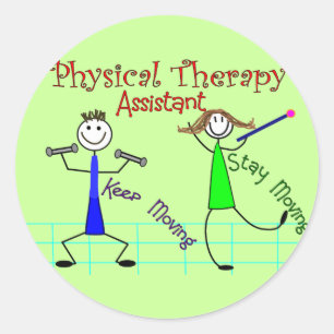 Fysieke therapie Assistant Stick People Design Ronde Sticker
