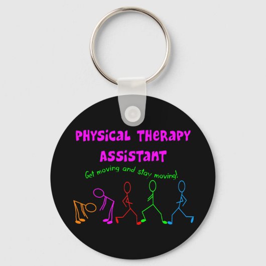 Fysieke therapie Assistant Stick People Design Sleutelhanger (Voorkant)