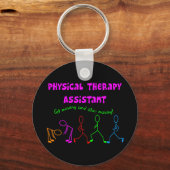 Fysieke therapie Assistant Stick People Design Sleutelhanger (Voorkant)