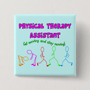 Fysieke therapie Assistant Stick People Design Vierkante Button 5,1 Cm