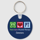 Fysieke therapie Blauw Aangepast Sleutelhanger (Achterkant)