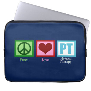 Fysieke therapie Blauwe Vredesliefde PT Laptop Sleeve