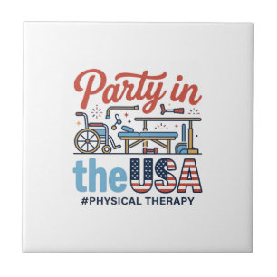 Fysieke therapie feest in de VS vintage T-shirt_ Tegeltje