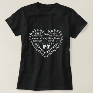 Fysieke Therapie Hart Woord Kunst T-Shirt