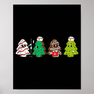 Fysieke therapie Kerst Cake Boom Verpleegster Xmas Poster