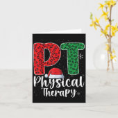 Fysieke Therapie Kerst Santa Hoed Pt Therapeut  Kaart (Gele Bloem)
