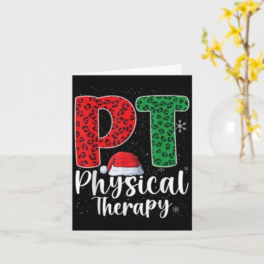 Fysieke Therapie Kerst Santa Hoed Pt Therapeut Kaart (Gele Bloem)