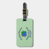 Fysieke therapie maakt de wereld rond bagagelabel (Voorkant verticaal)