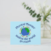 Fysieke therapie maakt de wereld rond briefkaart (Staand voorkant)