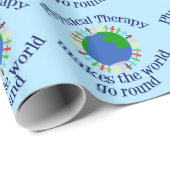 Fysieke therapie maakt de wereld rond cadeaupapier (Rol Hoek)