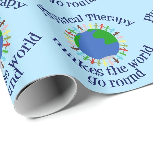Fysieke therapie maakt de wereld rond cadeaupapier (Rol Hoek)