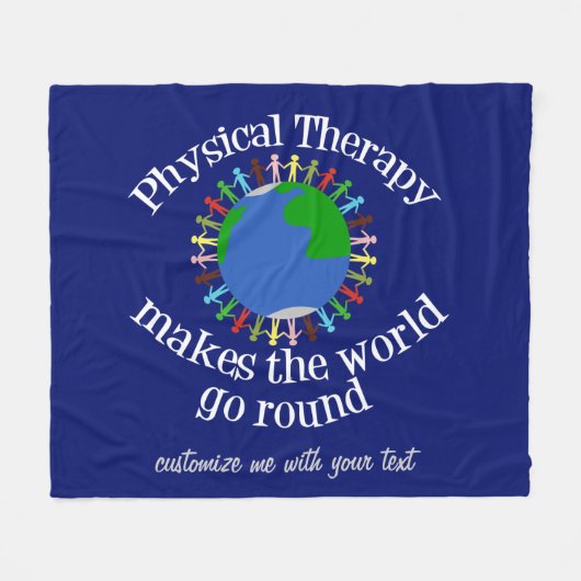 Fysieke therapie maakt de wereld rond fleece deken (Voorkant (Horizontaal))
