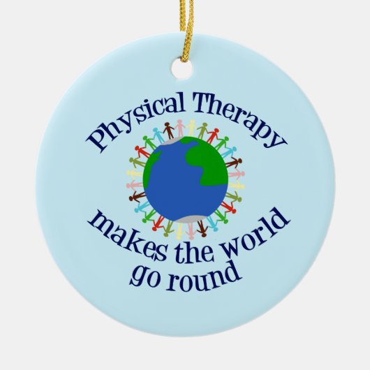 Fysieke therapie maakt de wereld rond keramisch ornament (Voorkant)