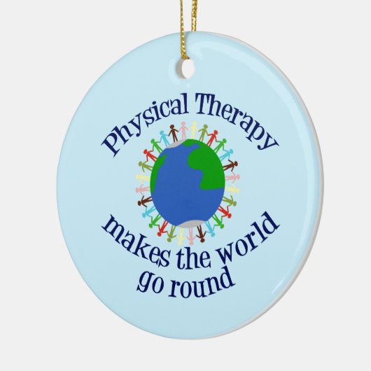 Fysieke therapie maakt de wereld rond keramisch ornament (Links)