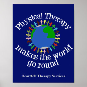 Fysieke therapie maakt de wereld rond poster