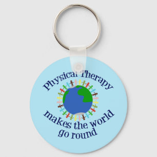Fysieke therapie maakt de wereld rond sleutelhanger