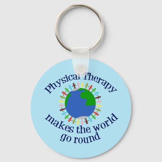 Fysieke therapie maakt de wereld rond sleutelhanger (Voorkant)