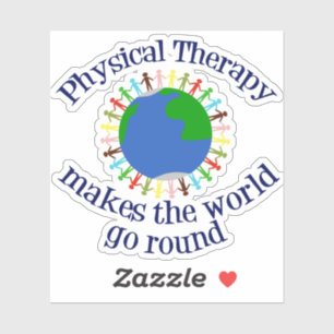 Fysieke therapie maakt de wereld rond sticker