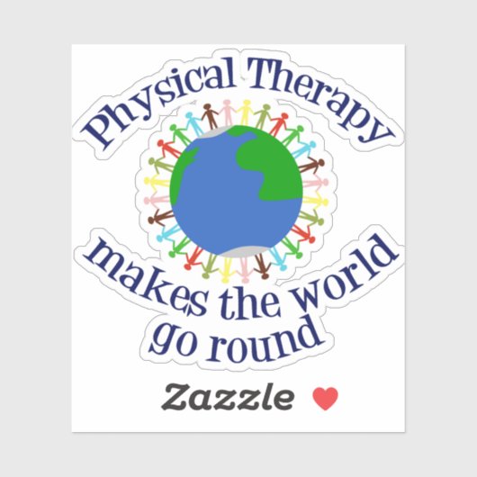 Fysieke therapie maakt de wereld rond sticker (Vel)