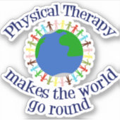 Fysieke therapie maakt de wereld rond sticker (Voorkant)
