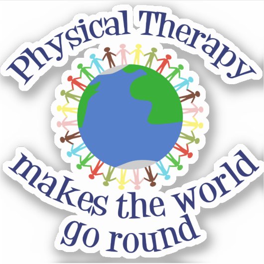 Fysieke therapie maakt de wereld rond sticker (Voorkant)