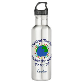 Fysieke therapie maakt de wereld rond waterfles 