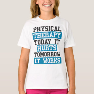 Fysieke therapie met fysiotherapie t-shirt
