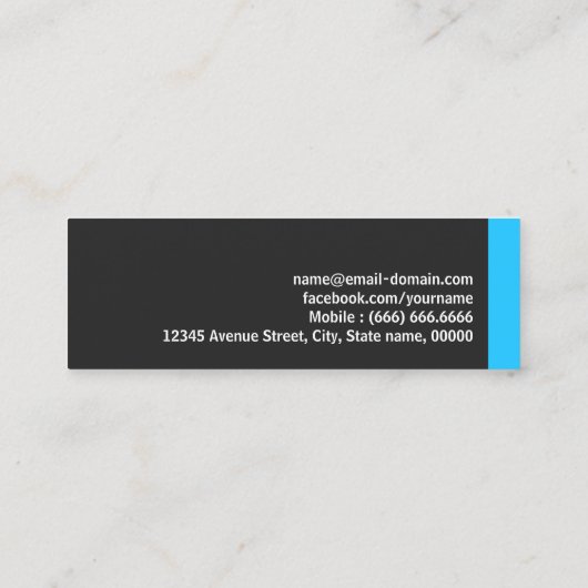 Fysieke therapie - Personal Aqua Blue Mini Mini Visitekaartje (Achterkant)