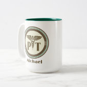 Fysieke Therapie PT Tweekleurige Koffiemok (Voorkant links)