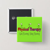 Fysieke therapie Stick People Design Vierkante Button 5,1 Cm (Voorkant /achterkant)