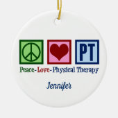 Fysieke therapie Vredesliefde PT Aangepast kerstfe Keramisch Ornament (Voorkant)