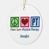 Fysieke therapie Vredesliefde PT Aangepast kerstfe Keramisch Ornament (Links)