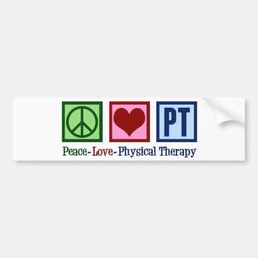 Fysieke therapie Vredesliefde PT Bumpersticker (Voorkant)