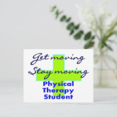 Fysieke therapiestudent "Get Moving" Briefkaart (Staand voorkant)