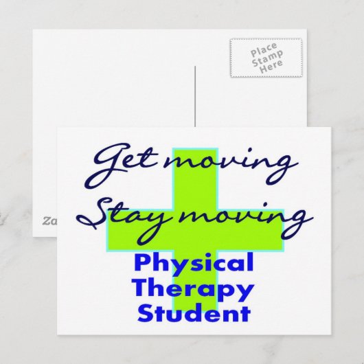 Fysieke therapiestudent "Get Moving" Briefkaart (Voorkant / Achterkant)