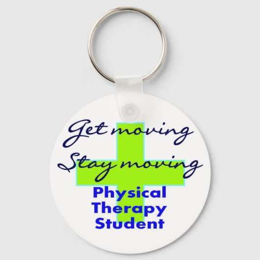 Fysieke therapiestudent "Get Moving" Sleutelhanger (Voorkant)