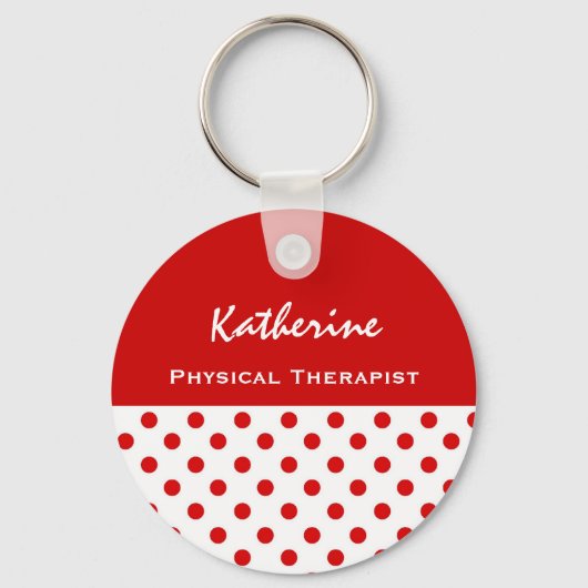 Fysieke therapist Cute Polka Dot Sleutelhanger Gif (Voorkant)