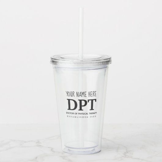 Fysieke therapist DPT Eenvoudig aangepast Acryl Drinkbeker (Voorkant)
