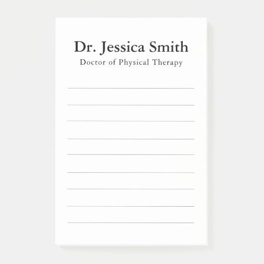 Fysieke Therapist DPT Gepersonaliseerd Eenvoudige Post-it® Notes (Voorkant)