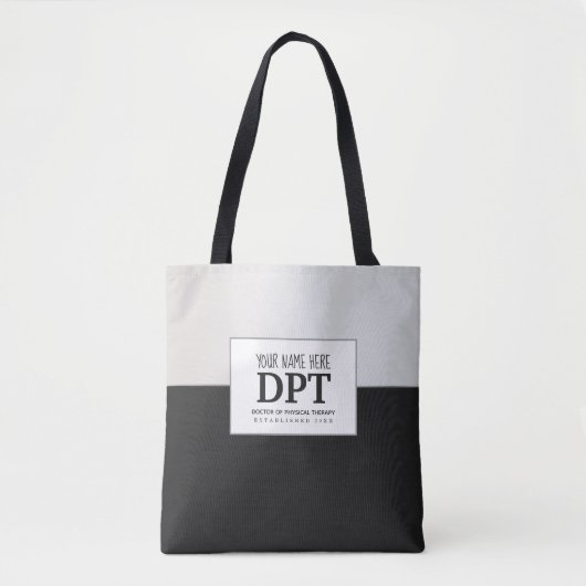 Fysieke therapist DPT Gepersonaliseerd Zilver en Z Tote Bag (Voorkant)
