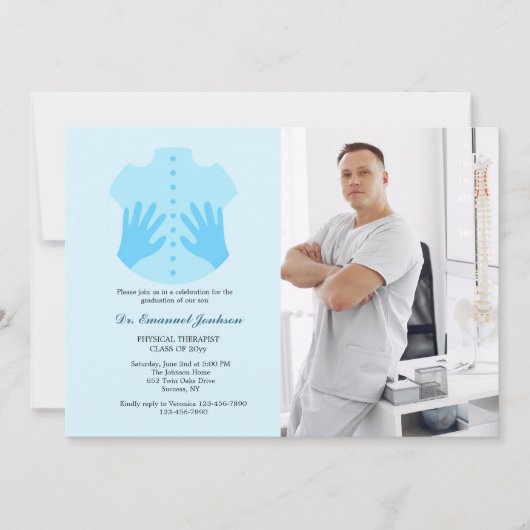Fysieke Therapist Foto Afstuderen Uitnodiging (Voorkant)