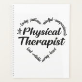 Fysieke therapist Heart Word Cloud Planner (Voorkant)