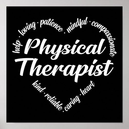 Fysieke therapist Heart Word Cloud Poster (Voorkant)