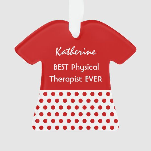 FYSIEKE THERAPIST Professie RED Polka Dots A10 Ornament (voorkant)