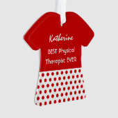 FYSIEKE THERAPIST Professie RED Polka Dots A10 Ornament (voorkant)