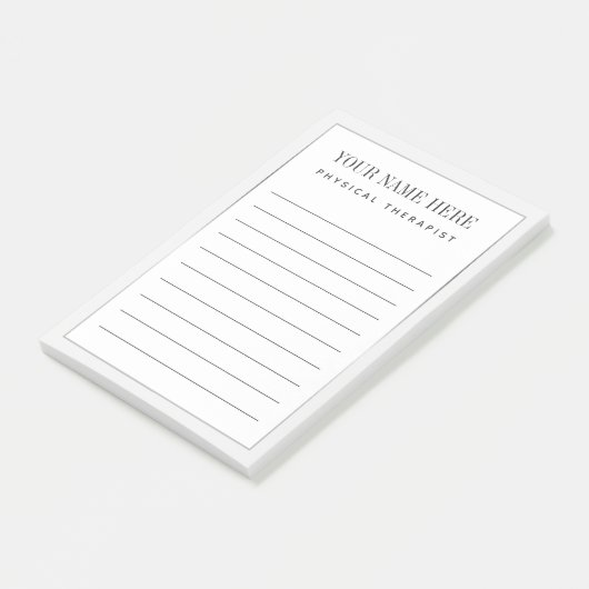 Fysieke Therapist Silver Border Post-it Notes (Schuin)