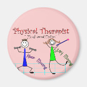 Fysieke Therapist Stick Mensen "Blijf bewegen" Magneet (Voorkant)