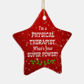 Fysieke therapist Super Power, kerstontwerp Keramisch Ornament (Rechts)