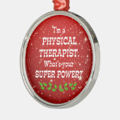 Fysieke therapist Super Power, kerstontwerp Metalen Ornament (Links)