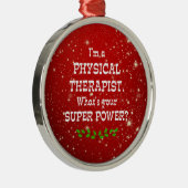 Fysieke therapist Super Power, kerstontwerp Metalen Ornament (Rechts)